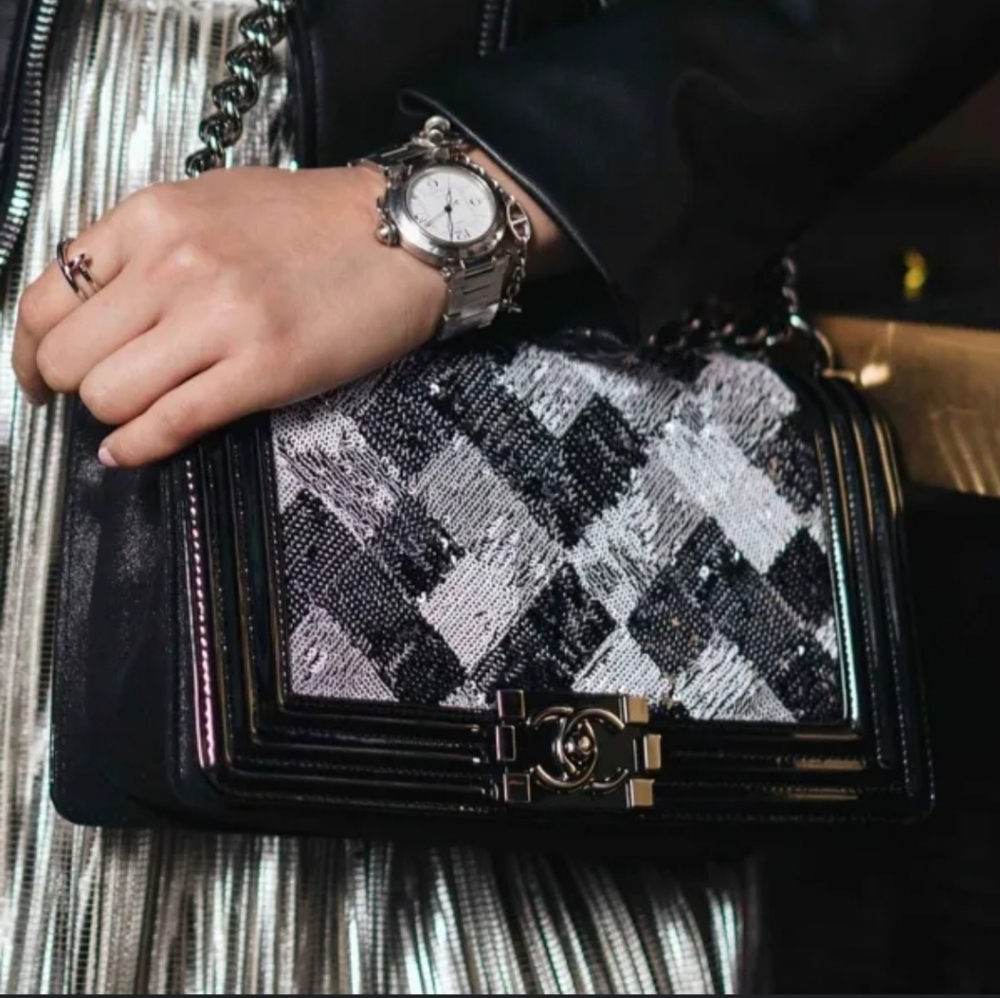 Chanel Sequin Boy Small Flap Crossbody/Shoulder Bag - Picture 5 of 7